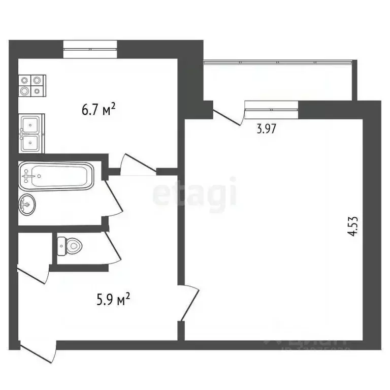 1-к кв. Ярославская область, Ярославский муниципальный округ, пос. ... - Фото 2