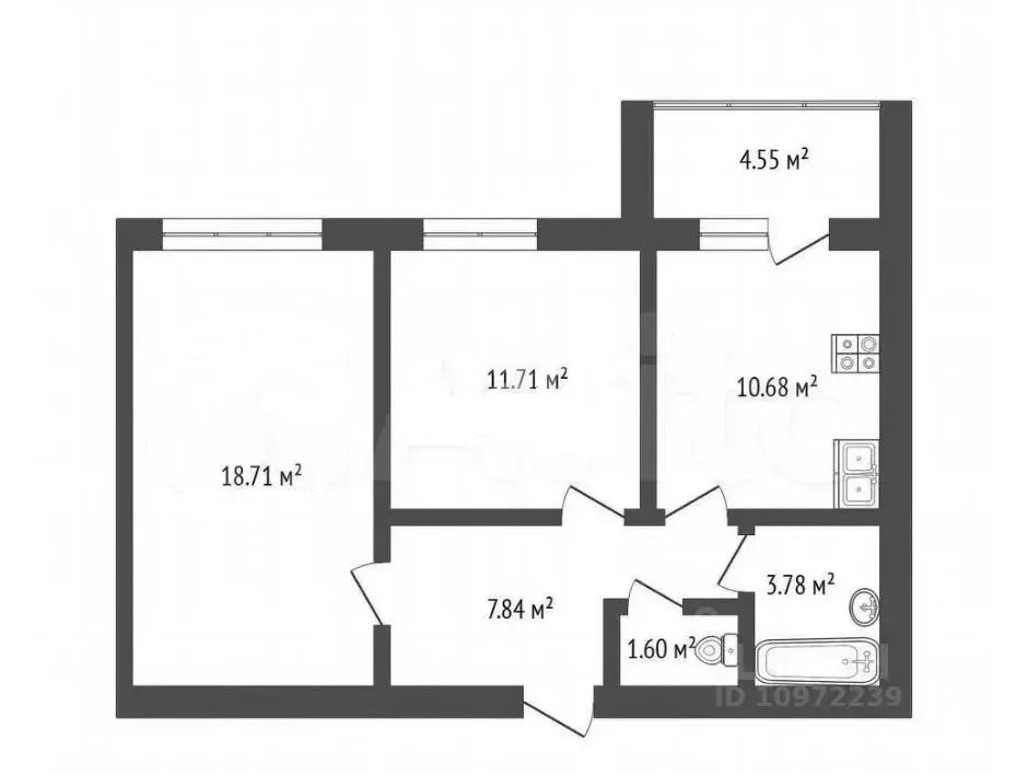 2-к кв. Башкортостан, Стерлитамак ул. Строителей, 28 (54.3 м) - Фото 1