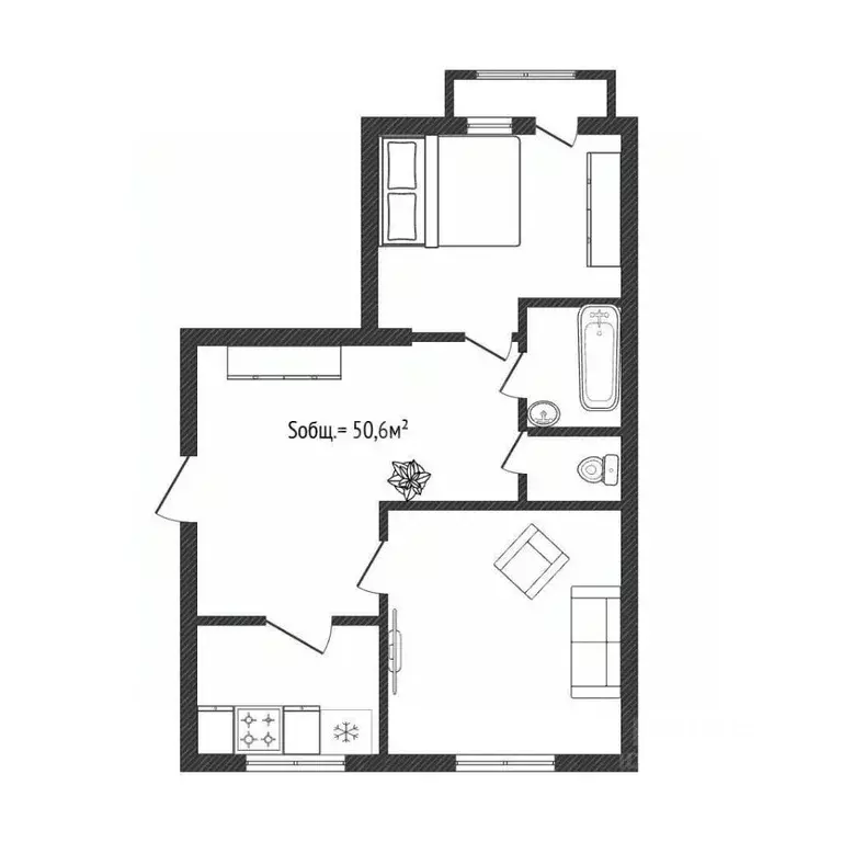 2-к кв. Брянская область, Брянский район, Добрунское с/пос, д. Добрунь ... - Фото 2