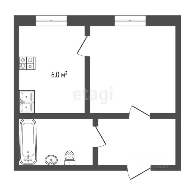 1-к кв. Тюменская область, Тюмень ул. Виктора Тимофеева, 9 (27.0 м) - Фото 0