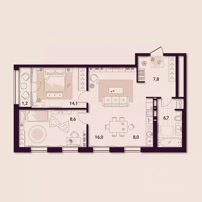 2-к кв. Приморский край, Артем ул. Куйбышева, 11А (65.75 м) - Фото 1