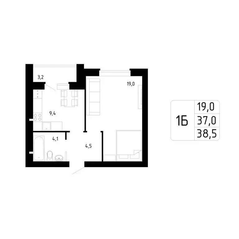 1-комнатная квартира: Стерлитамак, Магистральная улица, 78 (38.5 м) - Фото 0
