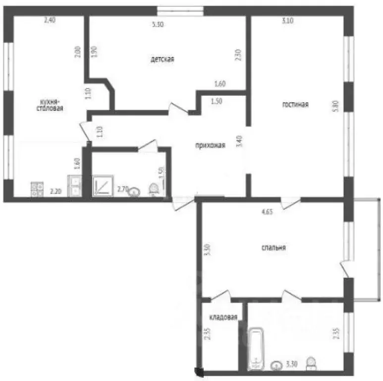 3-к кв. Тюменская область, Тюмень ул. Пермякова, 35 (92.0 м) - Фото 2