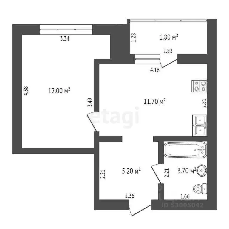 1-к кв. Забайкальский край, Чита ул. Богомягкова, 2к3 (32.6 м) - Фото 1