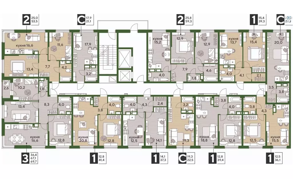 2-к кв. Краснодарский край, Краснодар Догма Парк мкр,  (53.5 м) - Фото 2
