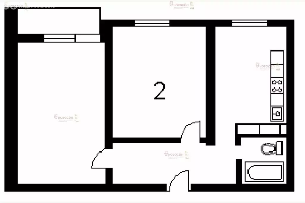 2-комнатная квартира: Первоуральск, Комсомольская улица, 1Б (38.1 м) - Фото 0