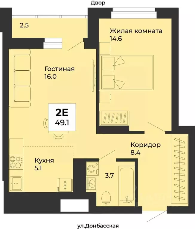 2-к кв. Свердловская область, Екатеринбург Уралмаш жилрайон, ул. ... - Фото 1