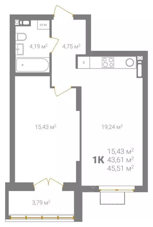 1-к кв. Нижегородская область, Нижний Новгород Ветеринарная ул. (45.51 ... - Фото 2