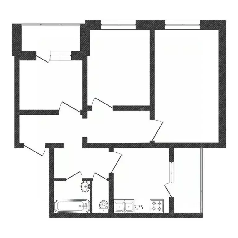 3-к кв. Белгородская область, Белгород ул. Губкина, 11а (101.0 м) - Фото 2