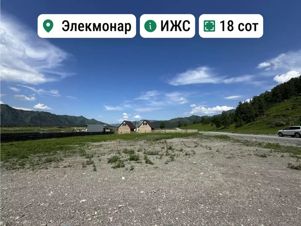 Участок в Алтай, Чемальский район, Элекмонарское с/пос, с. Элекмонар  ... - Фото 1