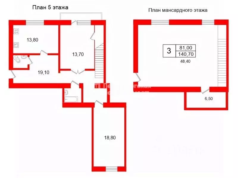 3-к кв. Ленинградская область, Гатчина Красноармейский просп., 13/7 ... - Фото 2