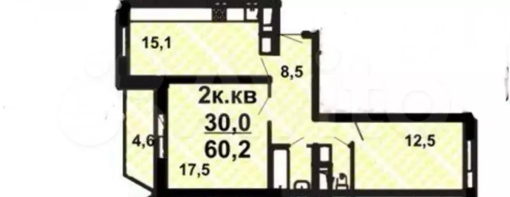 2-к. квартира, 60 м, 15/26 эт. - Фото 0