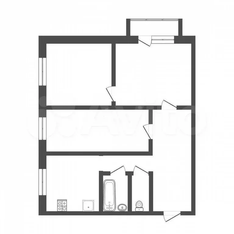 3-к. квартира, 48 м, 5/5 эт. - Фото 0
