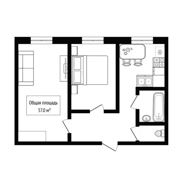 2-комнатная квартира: Новосибирск, Сухарная улица, 76/1 (57 м) - Фото 1