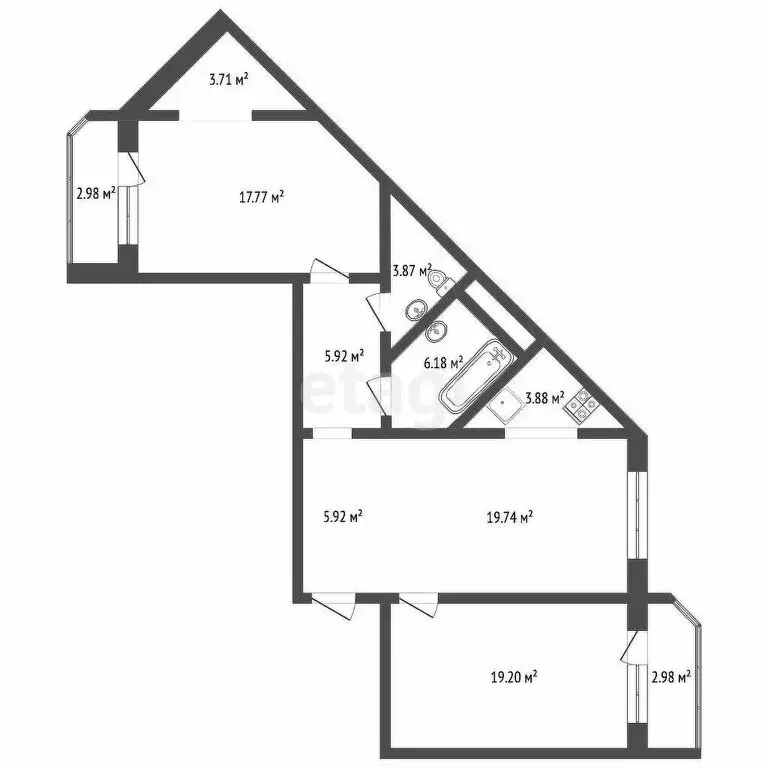 3-комнатная квартира: Тюмень, улица Валентины Трофимовой, 13 (86.1 м) - Фото 1