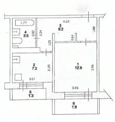 1-к кв. Татарстан, Казань ул. Юлиуса Фучика, 96 (35.9 м) - Фото 2