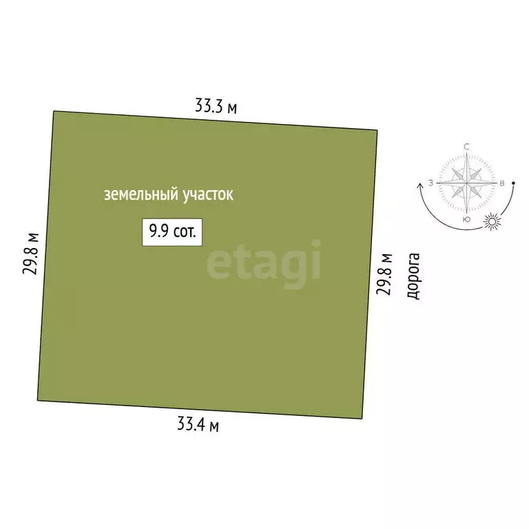 Участок в Тюмень, СНТ Большое Царёво-1 (9.9 м) - Фото 1