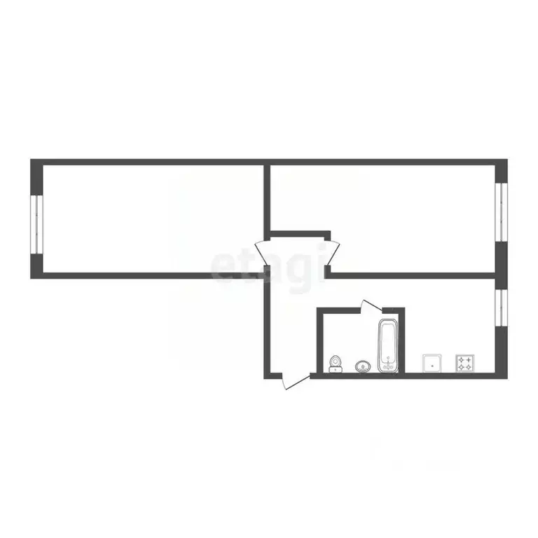 2-к кв. Архангельская область, Новодвинск ул. Мира, 8 (47.0 м) - Фото 1