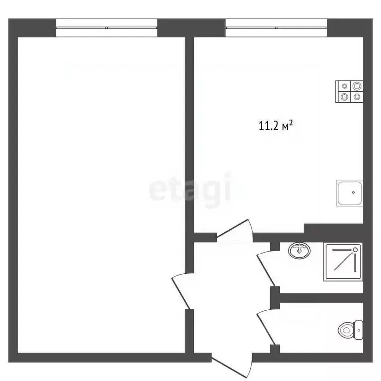 2-к кв. Ханты-Мансийский АО, Сургут ул. Пушкина, 16 (35.0 м) - Фото 1