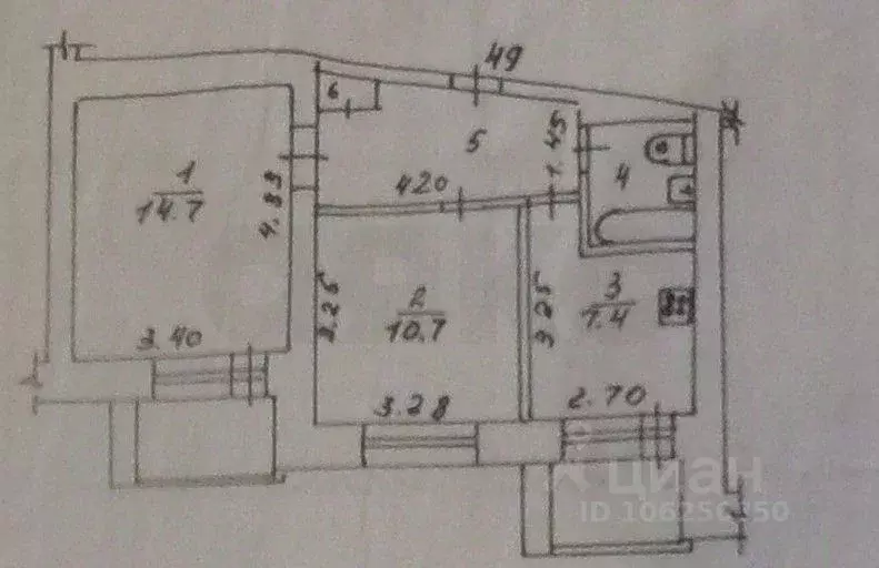 2-к кв. Пермский край, д. Кондратово ул. Садовое Кольцо, 8 (47.4 м) - Фото 1