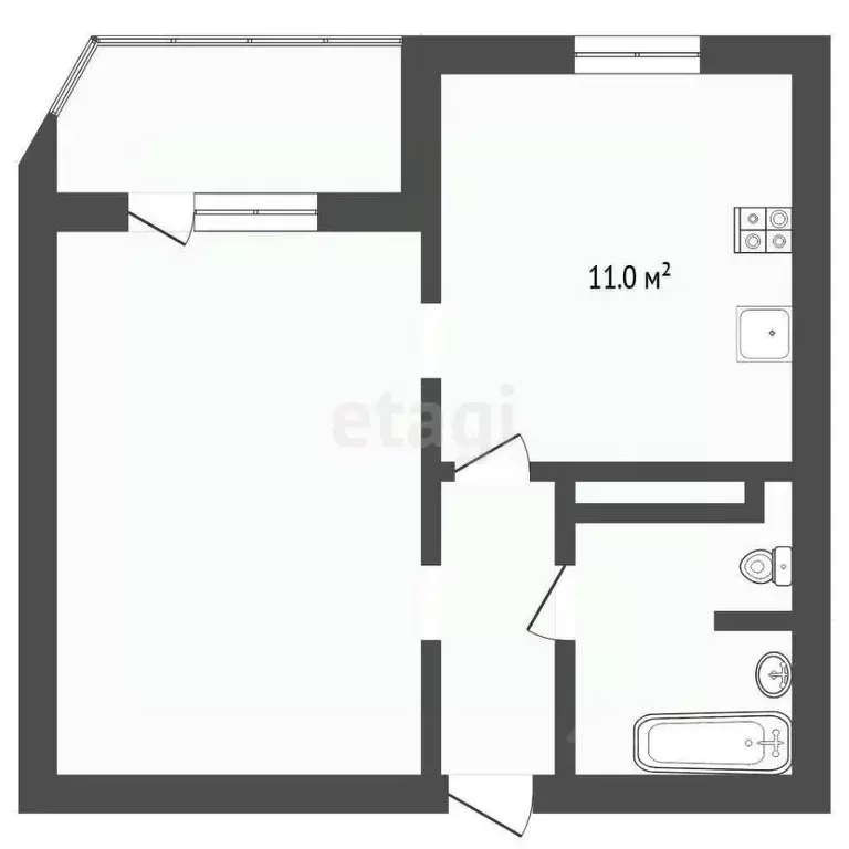 1-к кв. Тюменская область, Тюмень ул. Александра Митинского, 3 (39.5 ... - Фото 2