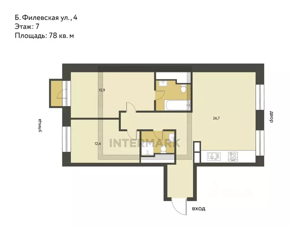 3-к кв. Москва Большая Филевская ул., 4 (78.0 м) - Фото 1
