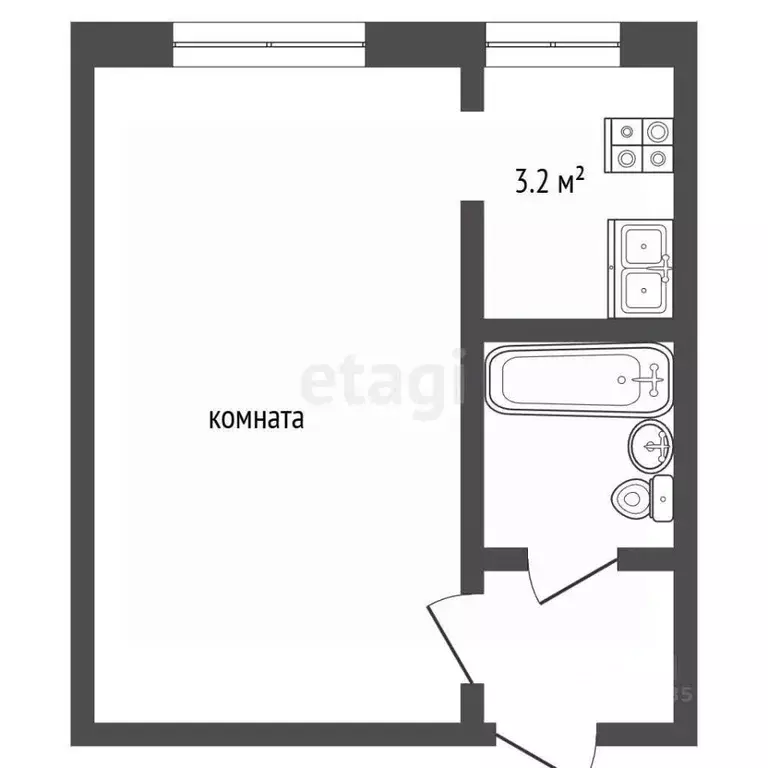 1-к кв. Москва Холмогорская ул., 3 (23.2 м) - Фото 2
