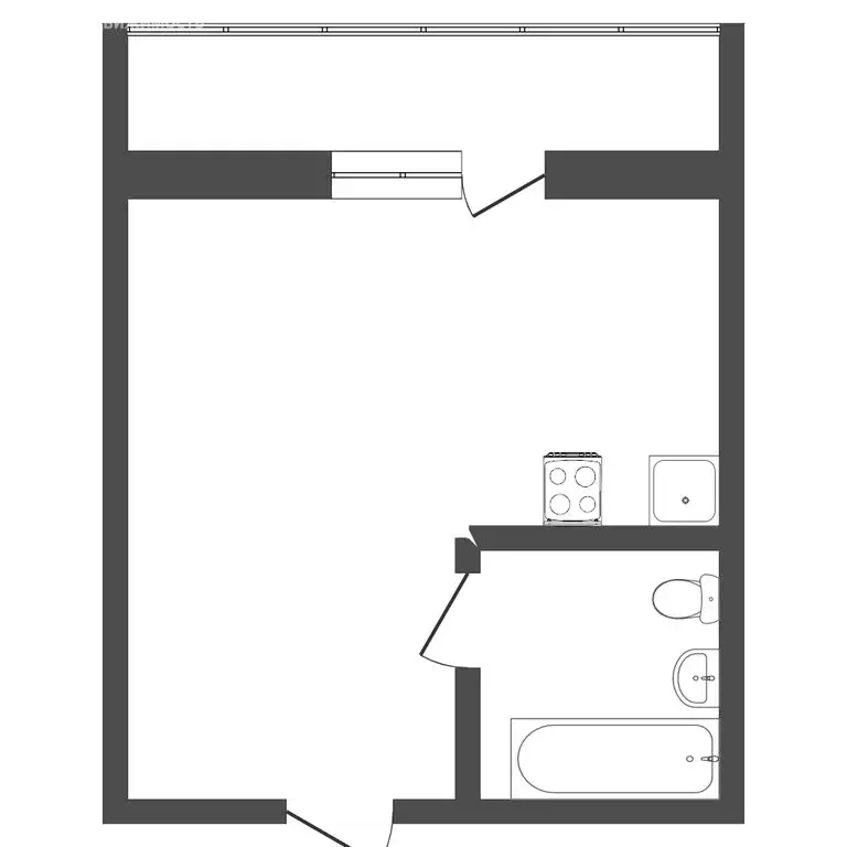 Квартира-студия: Тюмень, улица Тимофея Чаркова, 28 (25.2 м) - Фото 1