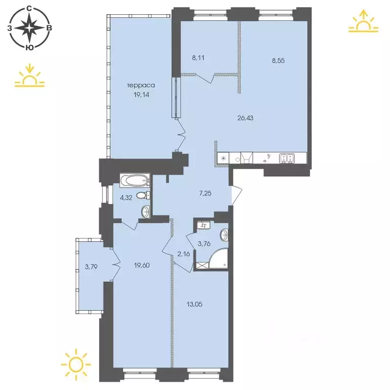 3-к кв. Иркутская область, Иркутск Энергетиков мкр,  (116.16 м) - Фото 0