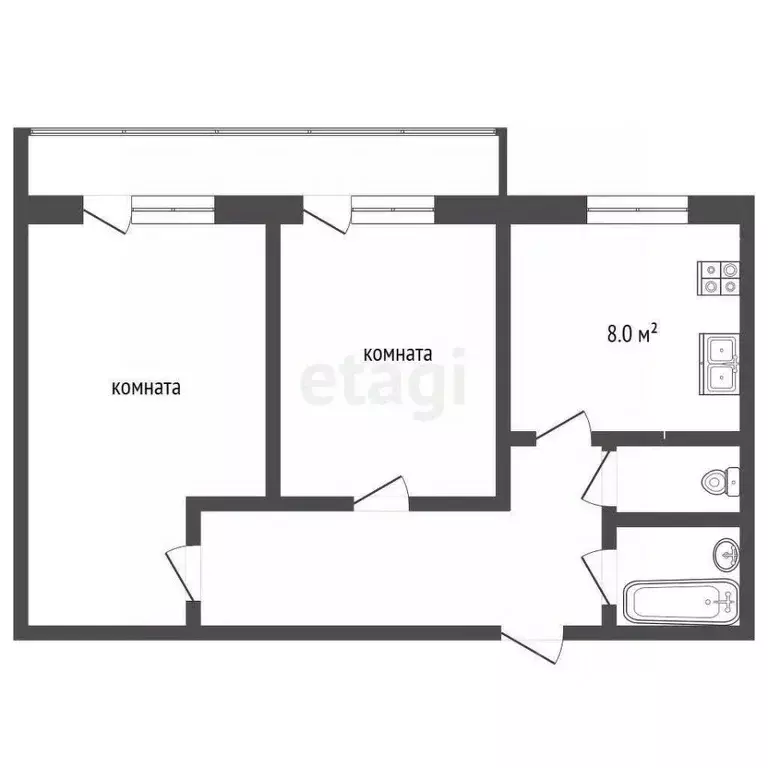 2-к кв. Владимирская область, Муром Кооперативная ул., 7 (48.7 м) - Фото 2