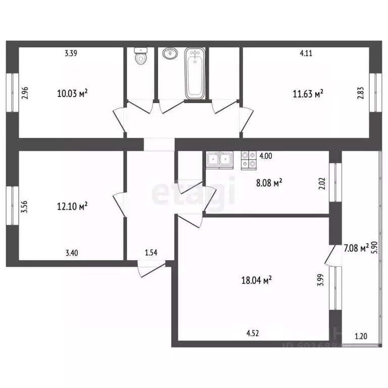 4-к кв. Саратовская область, Балашов ул. Менделеева, 5 (77.2 м) - Фото 1