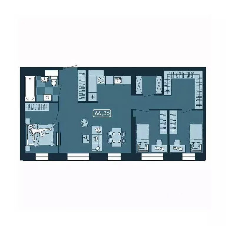 4-к кв. Приморский край, Владивосток ул. Борисенко (66.36 м) - Фото 1