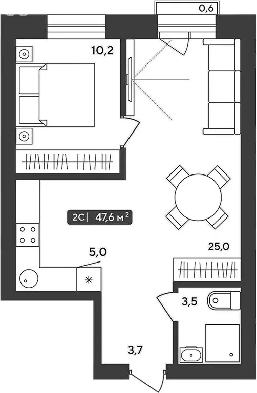 2-комнатная квартира: Октябрьский, жилой комплекс Альпийский квартал, ... - Фото 1