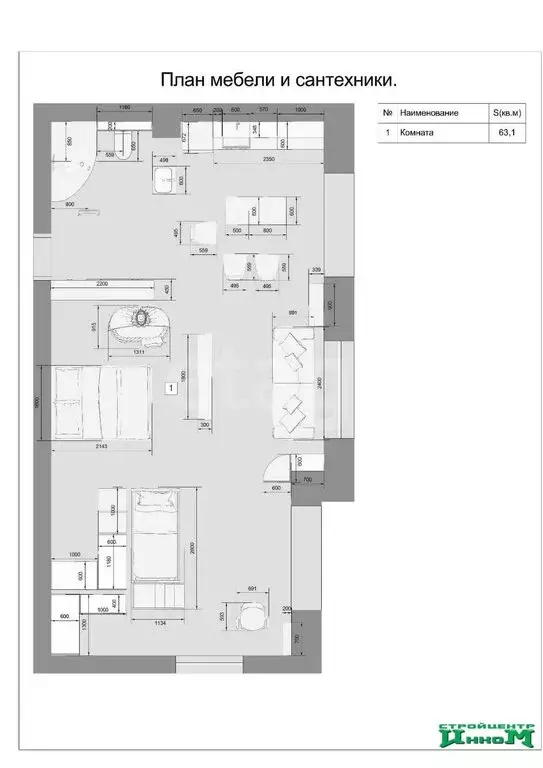 2-комнатная квартира: Медведево, посёлок городского типа Медведево, ... - Фото 1