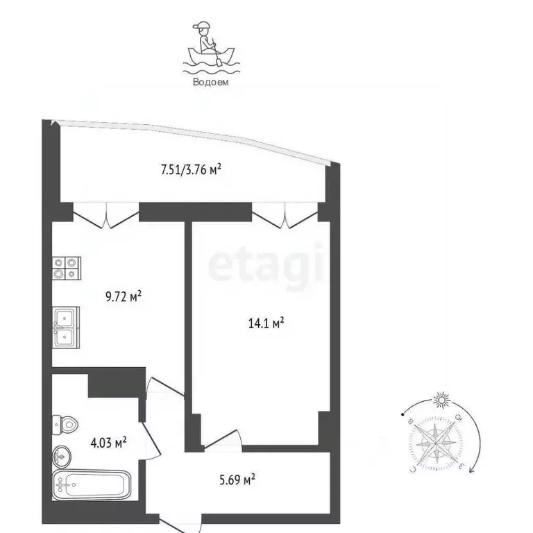 1-к кв. Крым, Ялта муниципальный округ, Гаспра пгт ул. Парусная, 9В ... - Фото 1