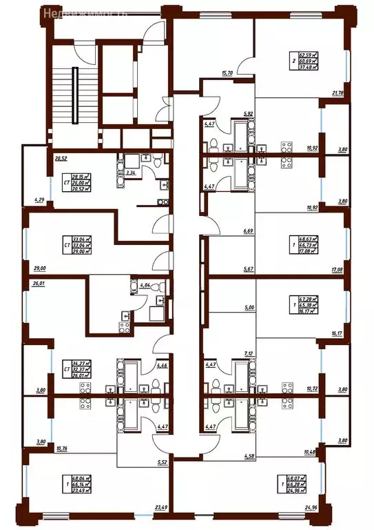 2-комнатная квартира: Обнинск, Белкинская улица, 34 (62.59 м) - Фото 2