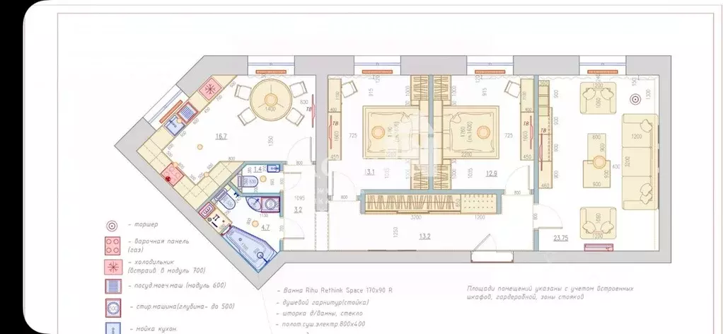 3-к кв. Санкт-Петербург ул. Типанова, 3 (89.0 м) - Фото 2