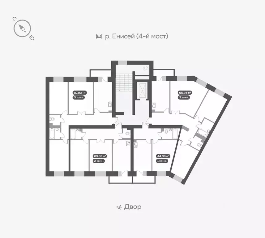 1-к кв. Красноярский край, Красноярск ул. Академгородок, 80 (44.9 м) - Фото 1
