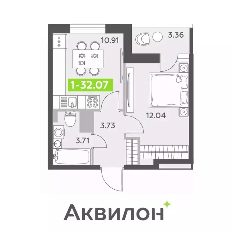 1-к кв. Санкт-Петербург пос. Шушары,  (32.07 м) - Фото 0