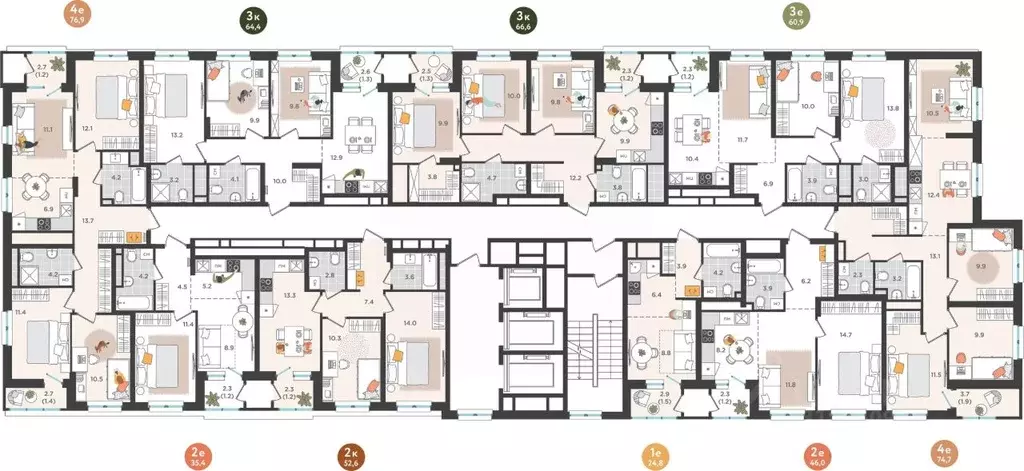 3-к кв. Пермский край, Пермь ул. Куфонина, 1 (60.9 м) - Фото 2