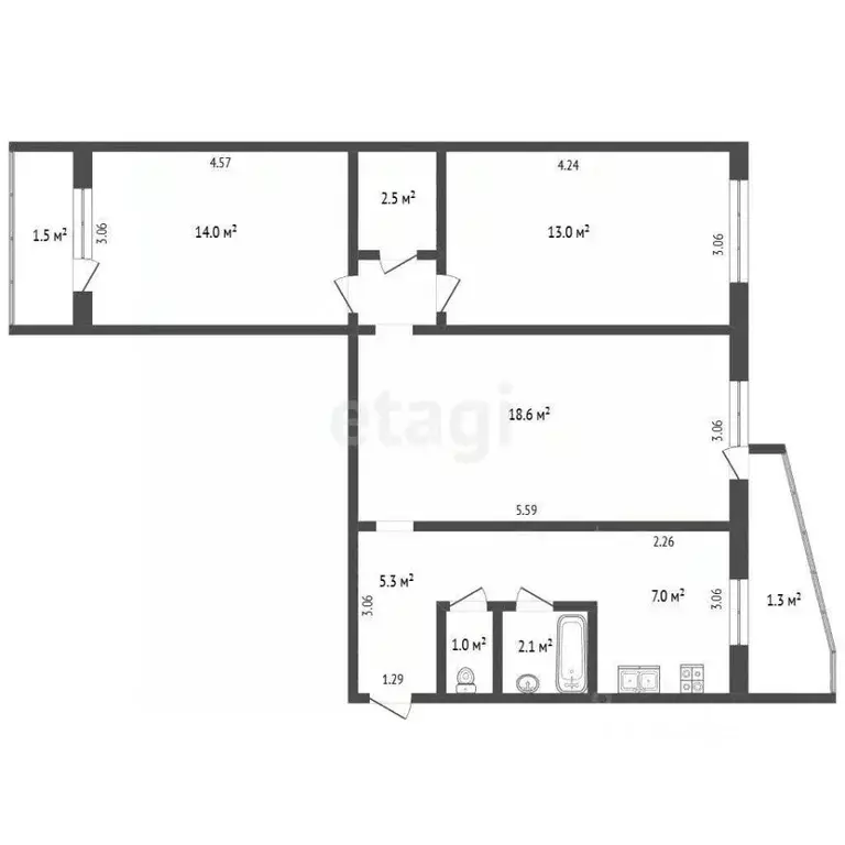 3-к кв. Мордовия, Саранск ул. Металлургов, 8 (63.9 м) - Фото 2