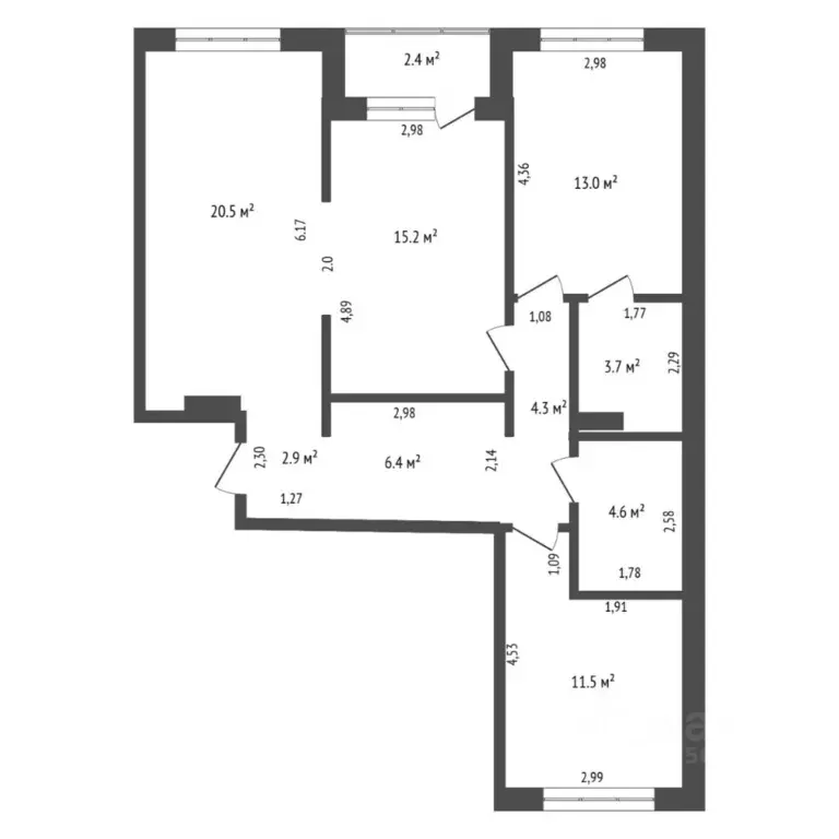 3-к кв. Тюменская область, Тюмень ул. Анатолия Клиндюка, 3 (86.0 м) - Фото 2