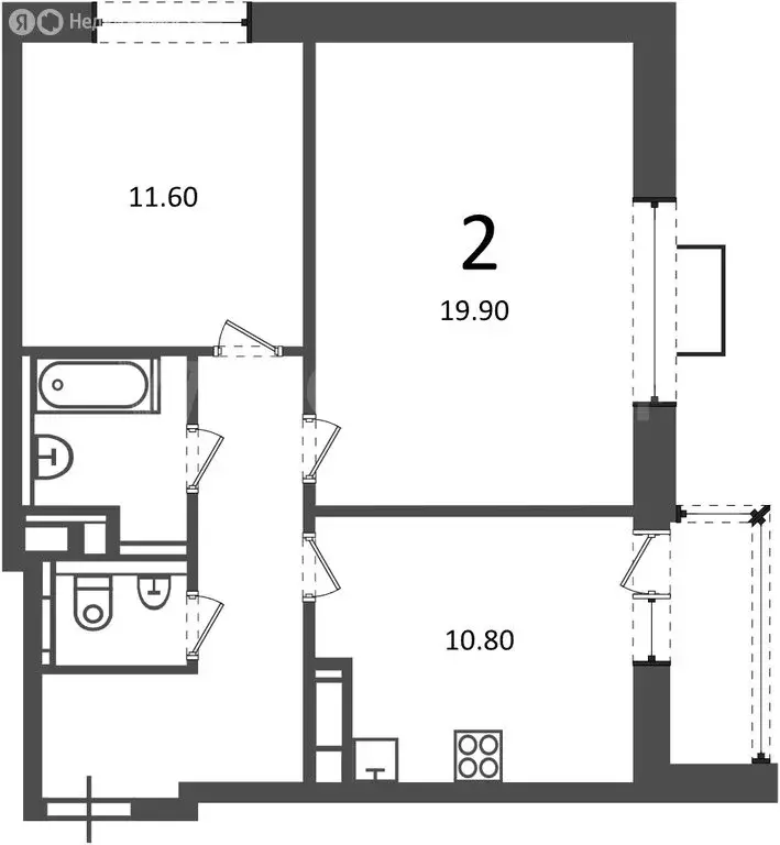 2-комнатная квартира: Москва, проезд Шокальского, 28Ак1 (55.8 м) - Фото 1