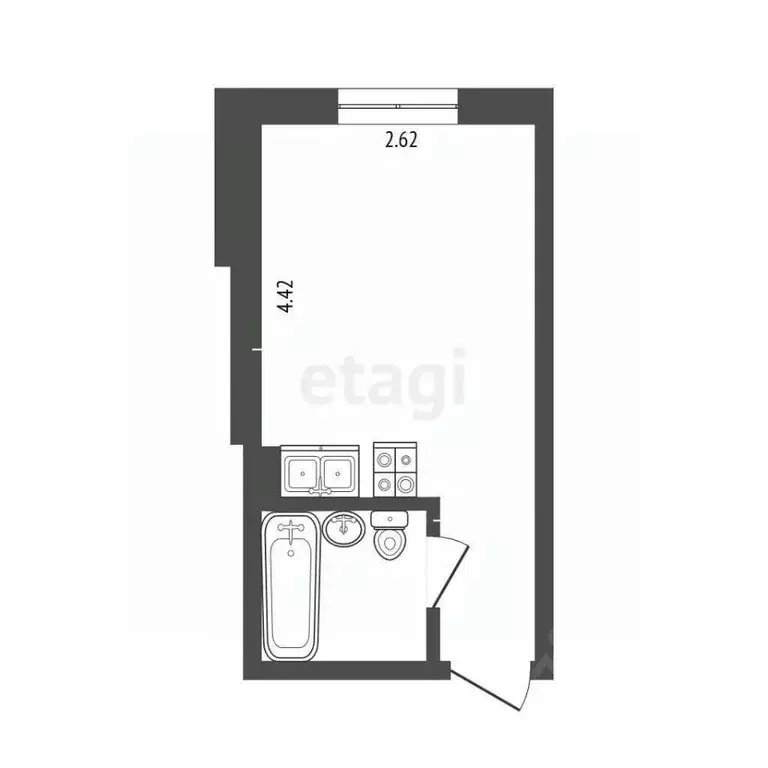 Студия Томская область, Томск ул. Льва Толстого, 57 (16.8 м) - Фото 2