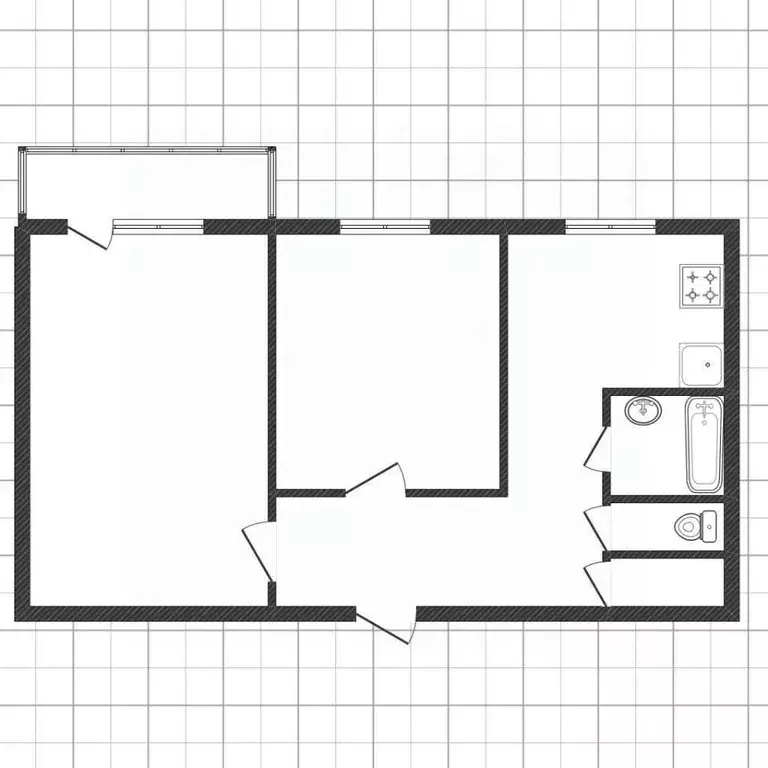 2-к кв. Белгородская область, Белгород ул. Щорса, 31 (44.0 м) - Фото 2