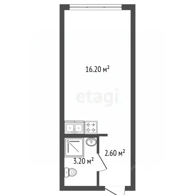 Студия Санкт-Петербург пос. Парголово, проезд Толубеевский, 8к2 (22.5 ... - Фото 2