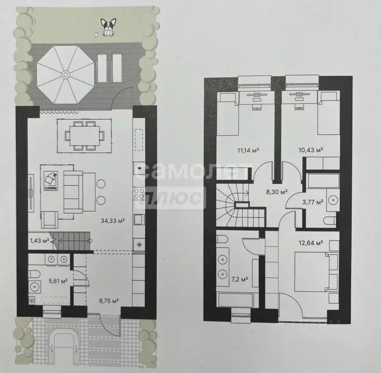 Таунхаус в Липецкая область, Липецкий муниципальный округ, с. Ленино ... - Фото 2