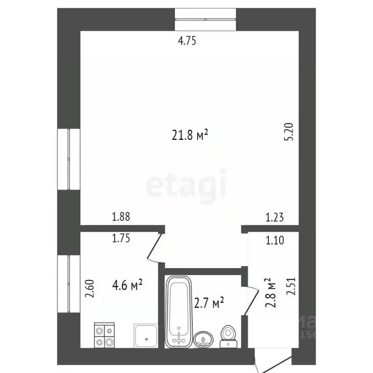 1-к кв. Хабаровский край, Хабаровск Трехгорная ул., 63Б (31.9 м) - Фото 1