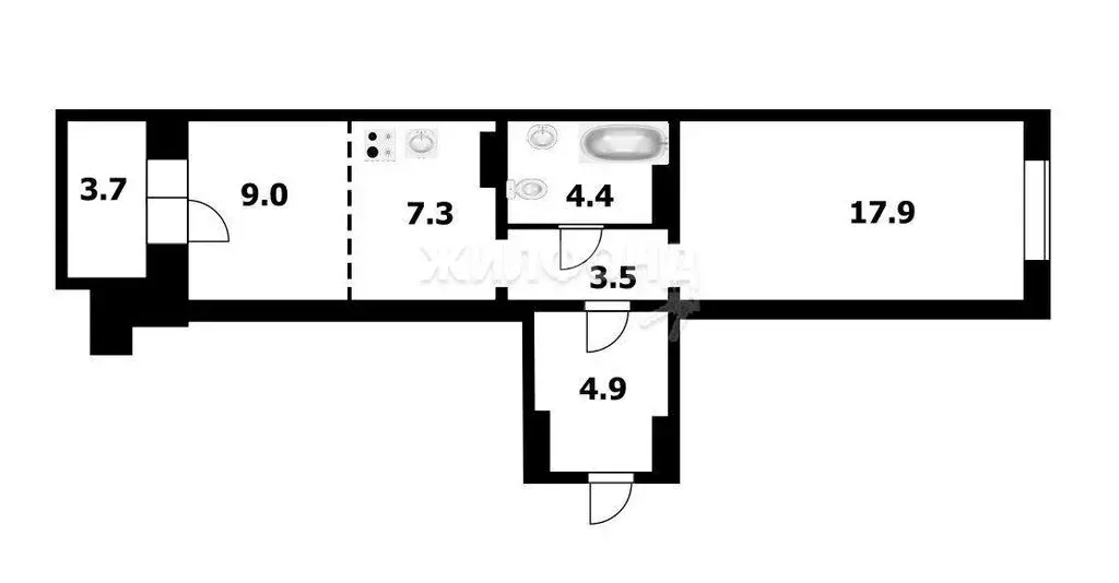 2-комнатная квартира: посёлок Элитный, Венская улица, 12 (47 м) - Фото 0