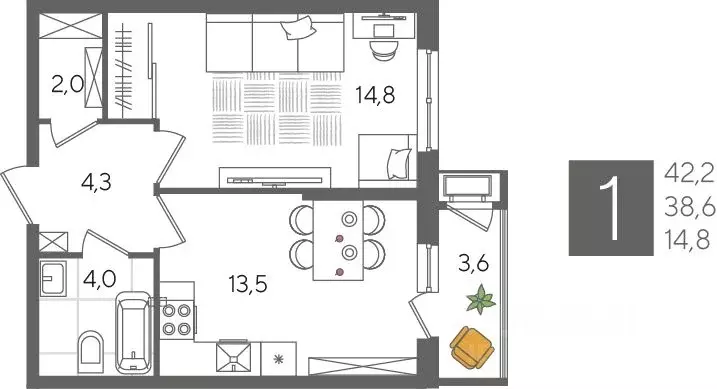 1-к кв. Краснодарский край, Краснодар Черемушки мкр, Рекорд жилой ... - Фото 2